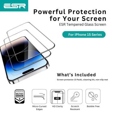 ESR Tempered Glass Full Cover for iPhone 15 15 PLUS 15 PRO 15 PROMAX iPhone 15 PRO
