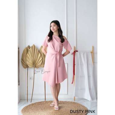 LOVE ESCAPE Dress Scuba Wanita/Terusan Scuba Wanita/One Shoulder Dress PINK (L)
