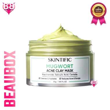SKINTIFIC Mugwort Mask Acne Clay Mask - ORIGINAL BPOM