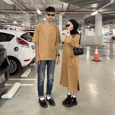 Couple Midi Dress dan Kaos Oversize Baby Terry By Zulabel Kaos Oversize Almond