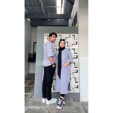 Couple Midi Dress dan Kaos Oversize Baby Terry By Zulabel Kaos Oversize Abu Misty