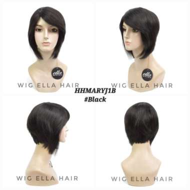 Wig Rambut Asli atau Human Hair Wig ella HHMARYJ1B Black