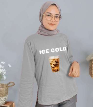 FBT Baju Atasan Wanita Lengan Panjang ICE COLD BLOUSE KAOS KATUN COMBED 24s APK SABLON SIZE S M L XL