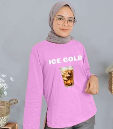 FBT Baju Atasan Wanita Lengan Panjang ICE COLD BLOUSE KAOS KATUN COMBED 24s APK SABLON SIZE S M L XL
