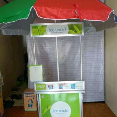 Booth Portable Meja Lipat Es Teh 80x50 Dengan Payung