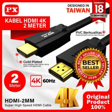 PX HDMI-2MM Kabel HDMI 4K Ultra HD ARC HDMI Cable Dolby Audio