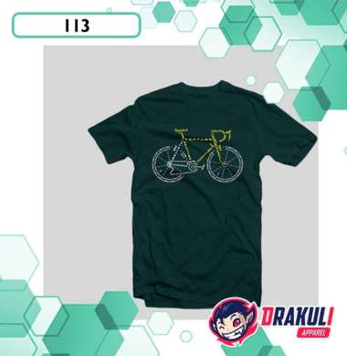 T Shirt 113 Bicycle Hijau Misty L