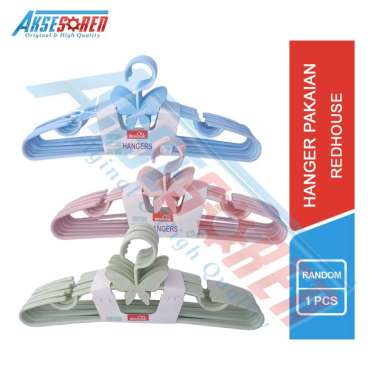 Aksesoren Gantungan Baju Redhouse [1 Set] / Hanger Besar Multifungsi / Henger Pakaian Plastik Dewasa