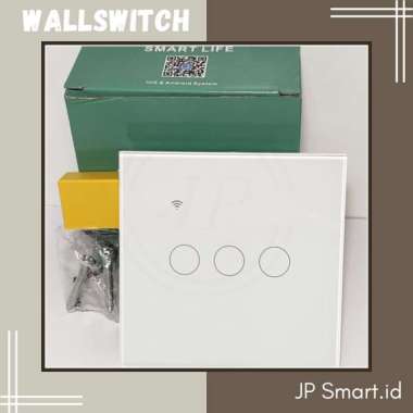 SMARTLIFE Saklar Socket WallSwitch EU Gang 1/Gang 2/ Gang 3 For Smarthome 3 WHITE