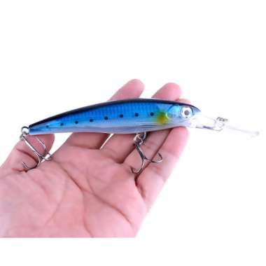 GST Umpan pancing minnow bait 3D eyes Fishing Lure Casting Laut Buatan 3#