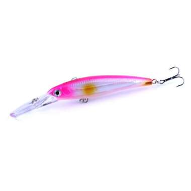 GST Umpan pancing minnow bait 3D eyes Fishing Lure Casting Laut Buatan 4#