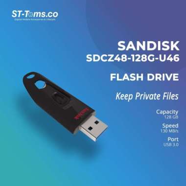 Terbaru Sandisk Ultra 128 Gb Usb 3.0 Flash Disk / Drive Sdcz48-128G-U46 Promo 128 gb