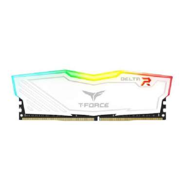 Ram DDR4 8GB PC 3600 Single Memory Team T-Force Delta RGB resmi Putih