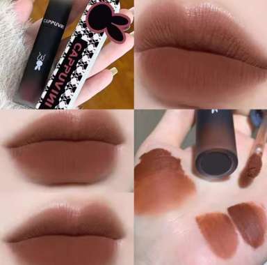 ORI CAPPUVINI Lip Glaze Matte Dark Series/Lipstik Matte Warna Gelap/Lip glaze Velvet Lip Gloss Water