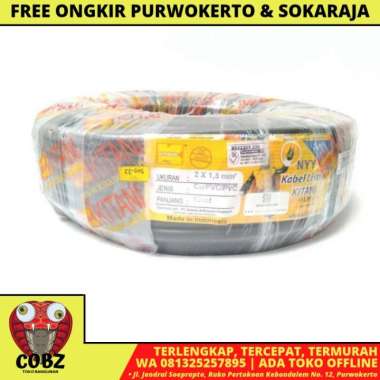 2 x 1.5 MM x 50 M / KITANI NYY Tunggal Kabel Tembaga SNI Hitam Roll