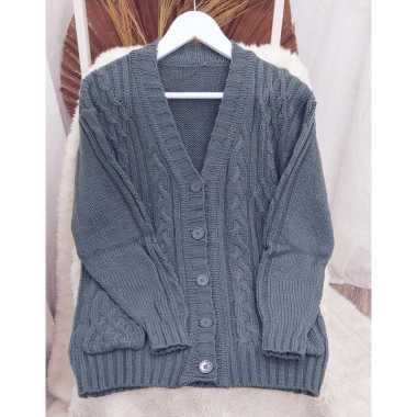 ZS CABLE CARDY kardigan rajut kepang jumbo wanita panjang cardigan kancing oversize tebal terbaru im