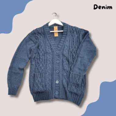 ZS CABLE CARDY kardigan rajut kepang jumbo wanita panjang cardigan kancing oversize tebal terbaru im