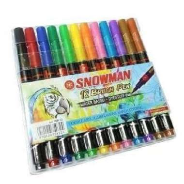 Snowman Brush Pen 12 Colors Set Murah / isi 12 pcs