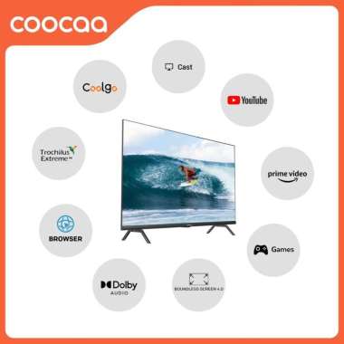 LED SMART TV DIGITAL 24 INCH COOCAA 24S3U / 24S 3U / GARANSI RESMI - HITAM