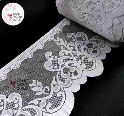 Vitrage Poni Renda Poni 25-30 cm Meteran Bahan Kain Polyester Kode 2099