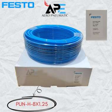 SELANG PU / HOSE POLYURETHANE FESTO 8MM PUN-H-8x1.25 x 50mtr/roll BLUE
