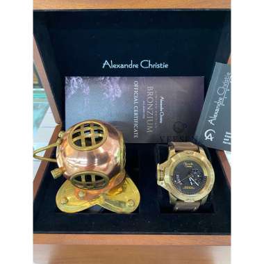 Jam Tangan Alexandre Christie Ac 6481 Automatic Limited Edition Bronzium Original Pria