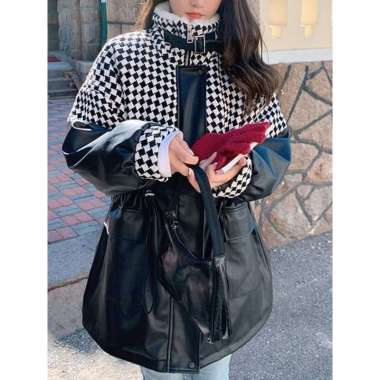 VERISH Jaket wanita Leather Cotton Jacket #1911 M