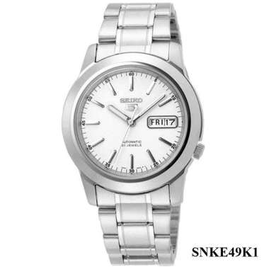 JAM TANGAN PRIA SEIKO 5 SILVER WHITE AUTOMATIC ORIGINAL GARANSI RESMI 1 TAHUN SNKE49K1