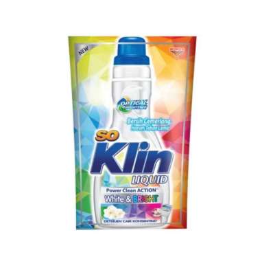 Promo Harga So Klin Liquid Detergent Power Clean Action White & Bright 750 ml - Blibli