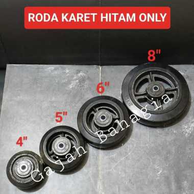 Roda troli only karet hitam Heavy Duty 4"-5"-6"-8" Caster Kastor 8 INCH