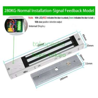 ELECTROMAGNETIC LOCK / EM LOCK 280 KG / 600 LBS + SENSOR