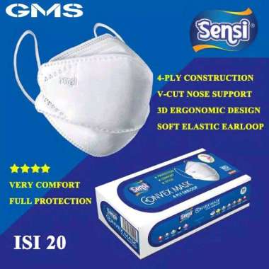Masker Sensi Convex 4 Ply Per Box isi 20 Pcs / Sensi Convex Mask Pink