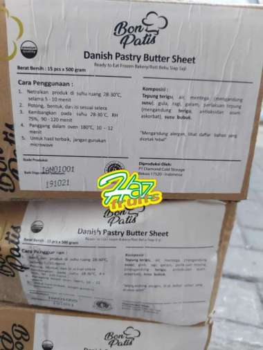 Bon Patis Danish Pastry Sheet | Butter 1 Karton Butter Sheet