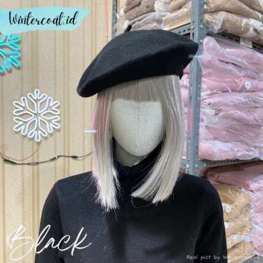 VERISH Beret Hat Import Fuji wool topi winter hangat beanie kupluk murah topi beret korea wul rajut 