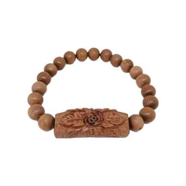 gelang kayu setigi laut ukir bunga h333