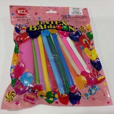 Balon Karet Latex Cacing / Panjang + Pompa NCL CPK 2225 Isi 25