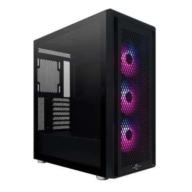Casing Cube Gaming Stalla Black 3 Fan ATX Garansi 1 Tahun Semarang