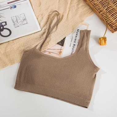 Tank Top Busa Crop Top Bra Sport Kaos Tengtop Import BH Tanpa Kawat Kekinian Trendy Korea Hijau
