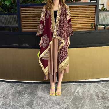 Lausboutique Outer Asymetris Viscose-Seri Lopo-Outer Batik Wanita Loposerabut