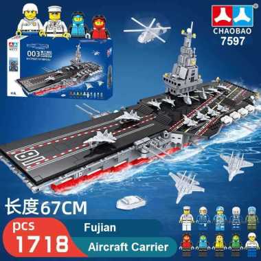 Brick Building Block Chaobao 7597 Fujian Aircraft Carrier Ship (Kapal Induk) Warship