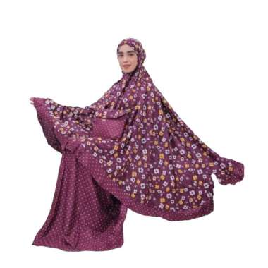 Mukena Rayon Handprint Motif Bunga Polkadot Mukena Dewasa Adem Murah kode a