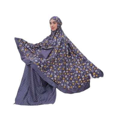 Mukena Rayon Handprint Motif Bunga Polkadot Mukena Dewasa Adem Murah kode b