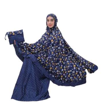 Mukena Rayon Handprint Motif Bunga Polkadot Mukena Dewasa Adem Murah kode c