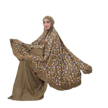 Mukena Rayon Handprint Motif Bunga Polkadot Mukena Dewasa Adem Murah kode e