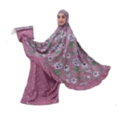Mukena Rayon Handprint Motif Bunga Polkadot Mukena Dewasa Adem Murah salem