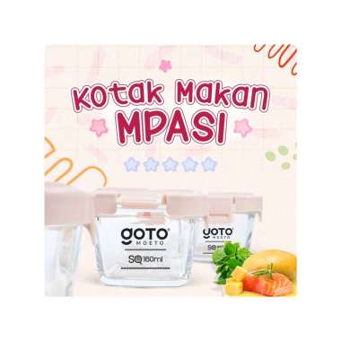 Goto Moeto Tempat Wadah Mpasi Bayi Kaca Food Container Storage 3in1