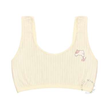 Wimiu Miniset BH Mini Set Miniset Wanita Remaja Bra Sport Miniset Anak Remaja 100183 Cream L