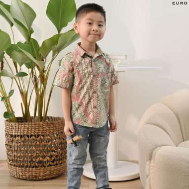 Evercloth Euro Kids Kemeja Batik Anak Cowok Couple Family Set Baju Anak SIZE 12