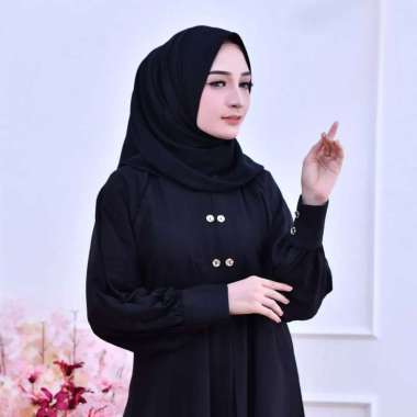 JIlbab Pashmina Instan Oval Ovalia Pasmina / Hijab Instan Pad Semua Ukuran Hitam