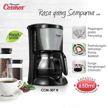 Cosmos Coffee Maker Pembuat Kopi 0.65 Lt CCM-307 N CCM307 N CCM 307 N